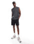 ASOS DESIGN oversized tank vest in grey sporty mesh with spine print Черный, XS - Chest 36 - фото #3