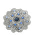 Crystal Silver-Tone Flower Brooch