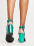 Фото #3 товара RAID Wink block heel sandals in teal metallic