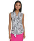 Women's City-Print Tie-Neck Top