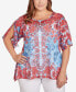 Фото #1 товара Plus Size Burnout Sublimation Mirrored Top