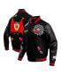 Men's Black Looney Tunes Taz Dracula Varsity Full-Snap Jacket