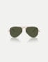 Ray-Ban aviator rose gold pilot sunglasses in gold with green lens in rose gold