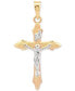 Фото #1 товара Macy's two Tone Crucifix Charm Pendant in 14K Yellow and White Gold