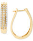 Фото #2 товара Diamond Three Row Oval Hoop Earrings (1/2 ct. tw.) in 10k White or Yellow Gold