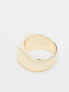 Topshop blue stone etched signet ring in gold