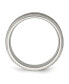 ფოტო #3 პროდუქტის Titanium Sterling Silver Inlay Stone Finish Grooved Band Ring