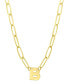 Фото #1 товара ADORNIA tarnish Resistant 14K Gold-Plated Mini Initial Paperclip Chain Necklace