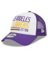 Фото #1 товара Men's White Los Angeles Lakers Lift Pass Foam Front Trucker 9FORTY Adjustable Hat
