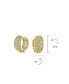 ფოტო #4 პროდუქტის Open Filigree Flower Wide Huggie Hoop Earrings CZ Accent Cubic Zirconia Gold Plated Brass .65 In Diameter