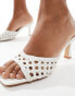 Фото #3 товара RAID Morella woven kitten heel mules in white