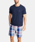 ფოტო #3 პროდუქტის Men's Cotton Plaid Pajama Shorts