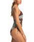 Juniors' Printed Palm Cruz Side-Tie One-Piece Swimsuit