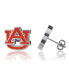 ფოტო #1 პროდუქტის Women's Auburn Tigers Silver-Tone Enamel Post Earrings