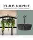 Фото #2 товара Sunny Hanging Lace Pattern Planter Round Anthracite 12in