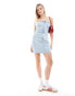 Tommy Jeans Strapless Denim Mini Dress in Blue Grey Blaugrau, M - EU 38 - фото #2