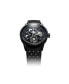 ფოტო #3 პროდუქტის Men's Swiss Automatic Freelancer Black Perforated Rubber Strap Watch 42mm