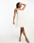 Фото #2 товара Maya Petite Bridal allover embellished mini dress with full skirt in ivory