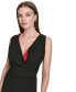 ფოტო #4 პროდუქტის Women's Cowlneck Sleeveless Side-Ruched Dress