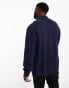 Polo Ralph Lauren Big & Tall multi icon logo half zip double knit sweatshirt in navy