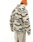 ASOS DESIGN oversized walker jacket in neutral tiger print