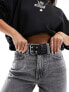 Фото #1 товара ASOS DESIGN double buckle low waist jeans belt