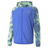 Puma Run Favorite Tie Dye Woven FullZip Jacket Mens Blue Casual Athletic Outerwe