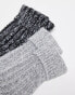 Фото #6 товара ASOS DESIGN 2 pack lounge socks in mix knit