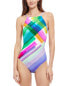 Фото #1 товара Gottex Diagonal Dreams High Neck One-Piece Women's 14