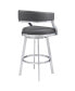 Фото #10 товара Saturn 30" Bar Height Swivel Gray Artificial leather and Brushed Stainless Steel Bar Stool