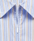 ფოტო #3 პროდუქტის Women's Zipper Detail Striped Shirt Dress