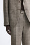Check viscose - linen suit trousers