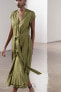 Фото #10 товара Платье из жатой ткани с поясом — zw collection ZARA