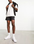 adidas Originals Adicolor polyester 3 stripe shorter shorts in black