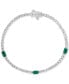 ფოტო #1 პროდუქტის EFFY® Emerald (3/4 ct. t.w.) & Diamond (1/2 ct. t.w.) Tennis Bracelet in Sterling Silver