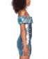 ფოტო #3 პროდუქტის Juniors' Off-The-Shoulder Sequined Bodycon Dress