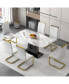 Фото #1 товара Modern white marble table & 6 gold leg chairs