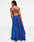 Фото #2 товара Juniors' Strappy-Back Glitter-Finish Gown, Created for Macy's