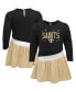 ფოტო #1 პროდუქტის Toddler Girls Black, Gold New Orleans Saints Heart To Heart Jersey Tunic Dress