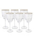 Фото #1 товара Shaped Bottom Rim Wine Glasses, Set of 6