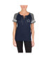 ფოტო #1 პროდუქტის Women's Navy Dallas Cowboys Lace-Up Raglan T-Shirt