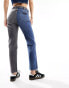 Wrangler contrast wash mom jeans in blue and black