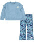 Фото #1 товара Toddler Girls 2-Pc. Fresh Cut Ruffled Sweatshirt & Leggings Set