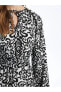 Фото #2 товара LCW Vision Bağlamalı Yaka Desenli Uzun Kollu Kadın Elbise
