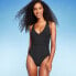 Фото #1 товара Women's Ribbed Plunge Twist-Front One Piece Swimsuit - Shade & Shore