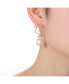 Фото #2 товара Very Stylish Sterling Silver with 14K Gold Plating and Genuine Freshwater Pearl Curvy Dangling Earrings