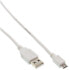 Фото #1 товара InLine Micro USB 2.0 Cable USB Type A male / Micro-B male - white - 1m