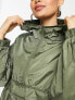 Фото #3 товара ASOS DESIGN Petite overhead rain jacket in khaki