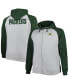 ფოტო #3 პროდუქტის Men's Heather Gray Green Bay Packers Big and Tall Fleece Raglan Full-Zip Hoodie Jacket