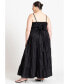 Фото #2 товара Plus Size Tiered Maxi Dress - 24, Black Onyx